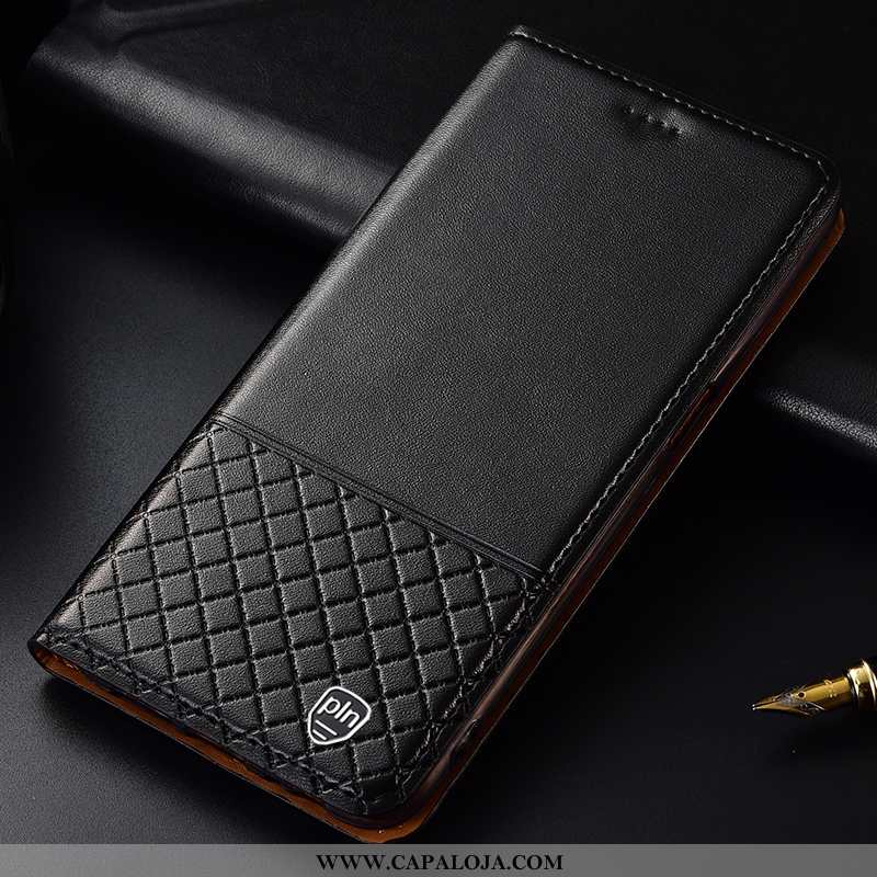 Capa Huawei Y7 2020 Couro Frente Preto Cases, Capas Huawei Y7 2020 Protetoras Online