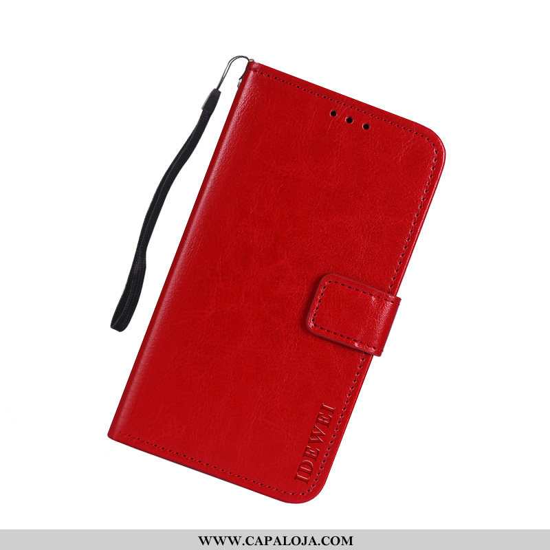 Capa Huawei Y7 2020 Protetoras Carteira Telemóvel Capas Vermelho, Huawei Y7 2020 Criativas Promoção