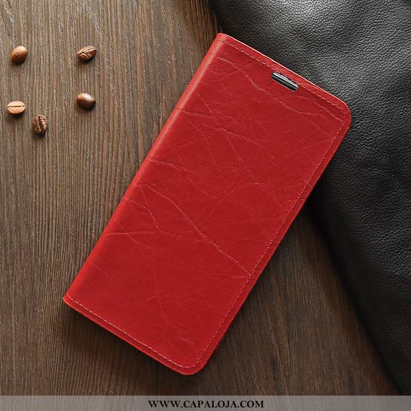 Capa Huawei Y7 2020 Silicone Couro Protetoras Couro Vermelho, Capas Huawei Y7 2020 Slim Barato