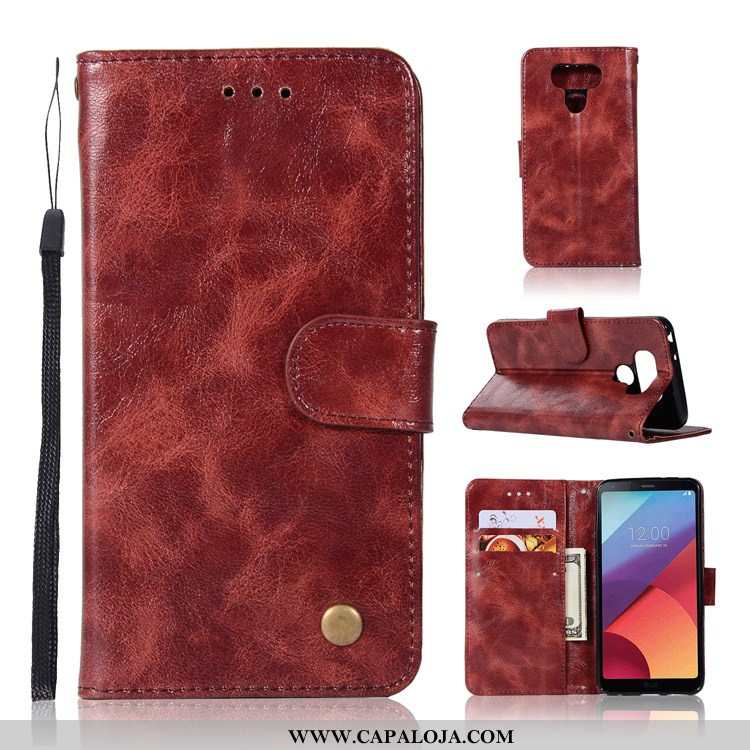 Capa Lg G6 Protetoras Cinza Couro Feminino, Capas Lg G6 Retro Barato