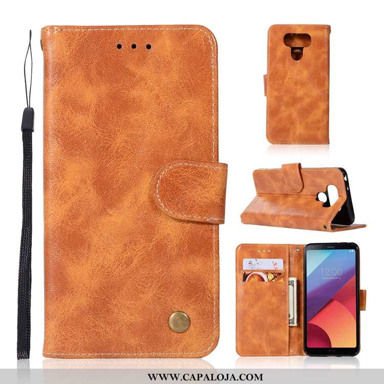 Capa Lg G6 Protetoras Cinza Couro Feminino, Capas Lg G6 Retro Barato