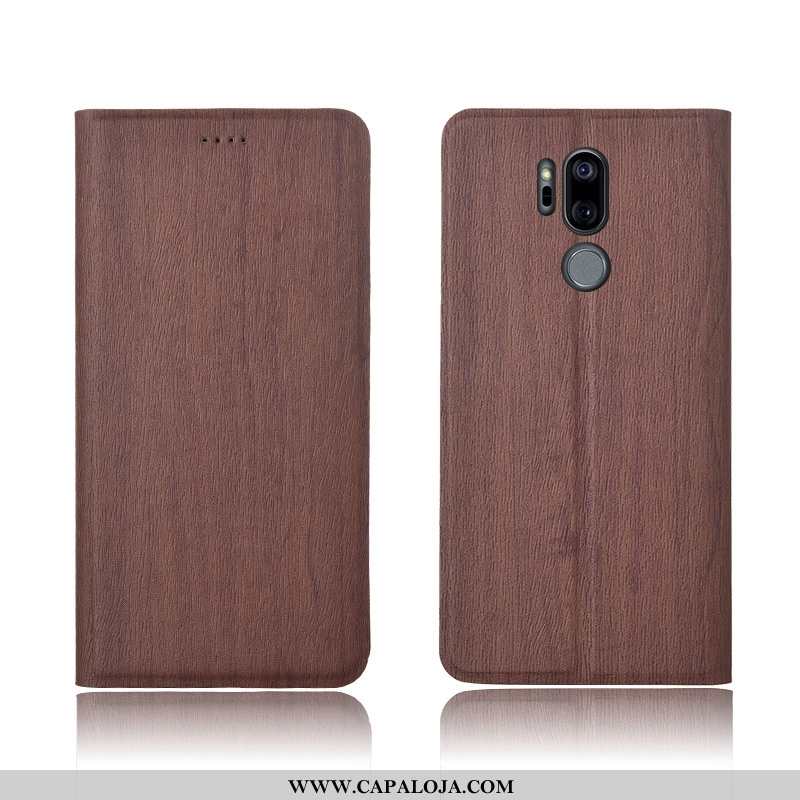 Capa Lg G7 Thinq Couro Cover Cases Nova Castanho, Capas Lg G7 Thinq Soft Barato