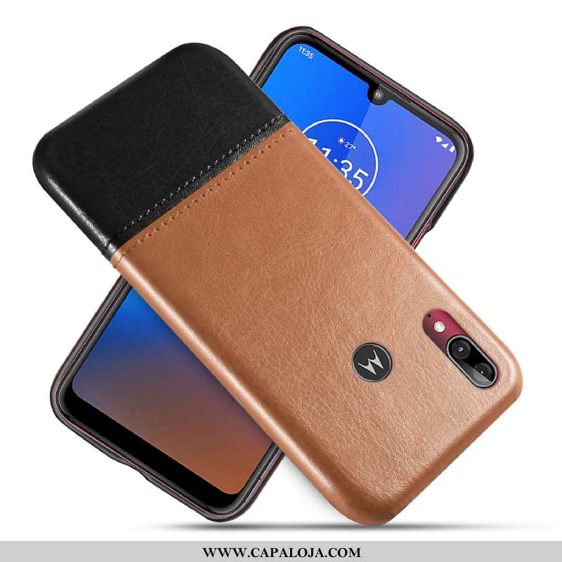 Capa Moto E6 Plus Couro Cases Telemóvel Preto, Capas Moto E6 Plus Protetoras Comprar