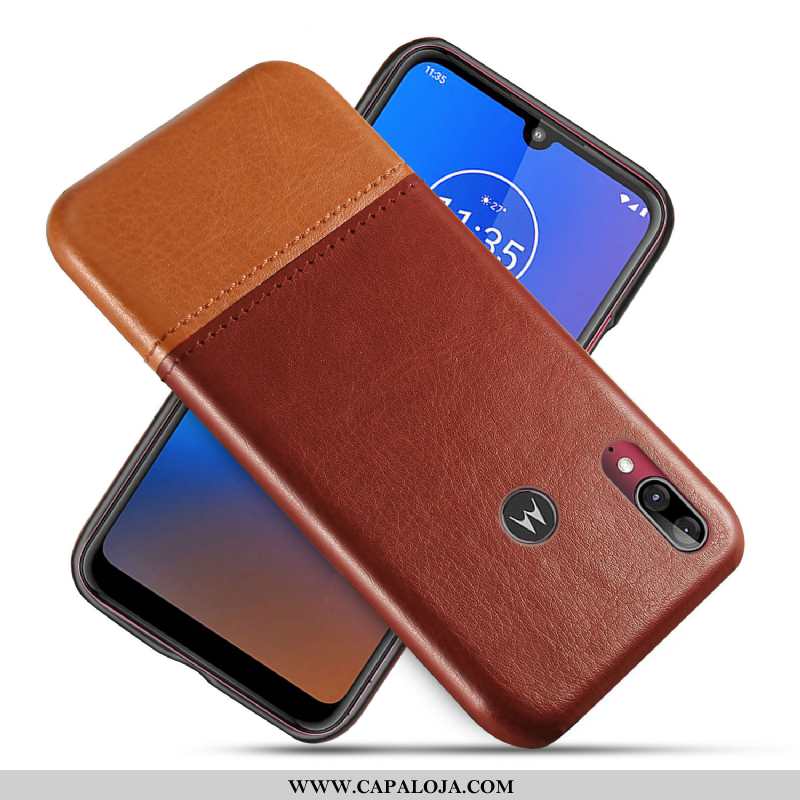 Capa Moto E6 Plus Couro Cases Telemóvel Preto, Capas Moto E6 Plus Protetoras Comprar