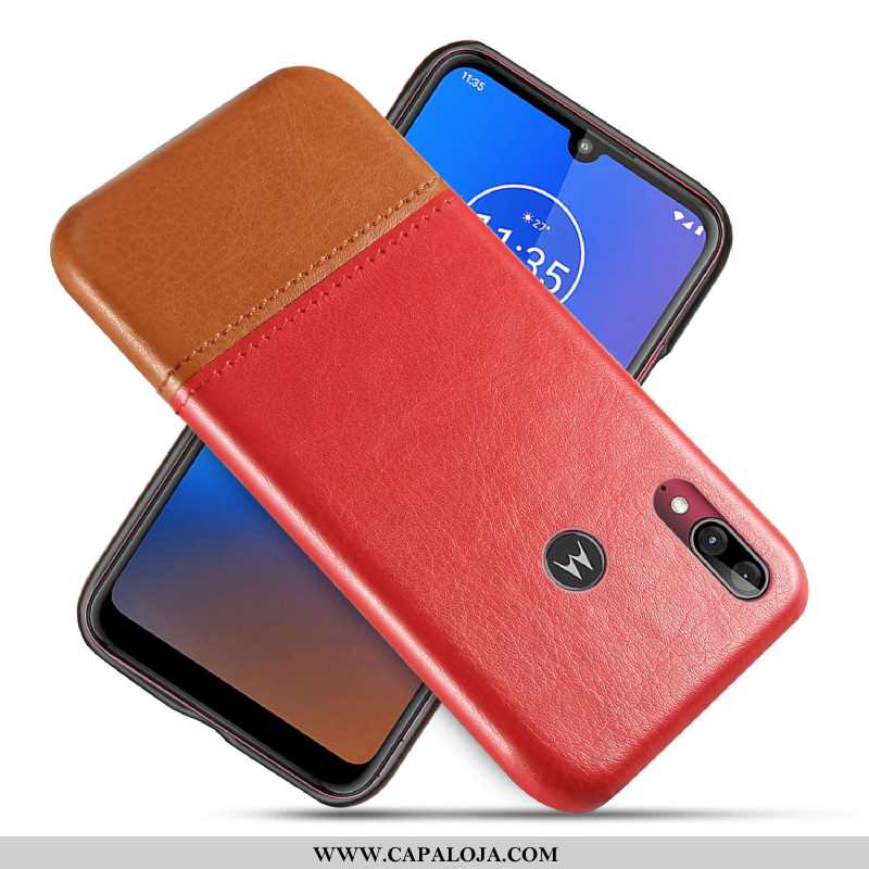 Capa Moto E6 Plus Couro Cases Telemóvel Preto, Capas Moto E6 Plus Protetoras Comprar