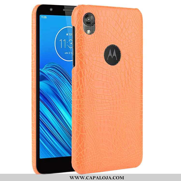 Capa Moto E6 Plus Couro Preto Feminino Capas, Moto E6 Plus Tendencia Barato