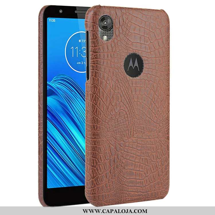 Capa Moto E6 Plus Couro Preto Feminino Capas, Moto E6 Plus Tendencia Barato