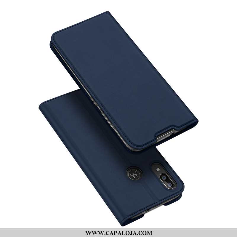 Capa Moto E6 Plus Protetoras Cover Business Telemóvel, Capas Moto E6 Plus Azul Escuro Barato