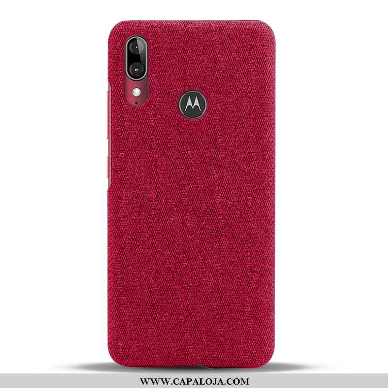 Capa Moto E6 Plus Protetoras Vermelha Telemóvel Tecido Vermelho, Capas Moto E6 Plus Slim Comprar