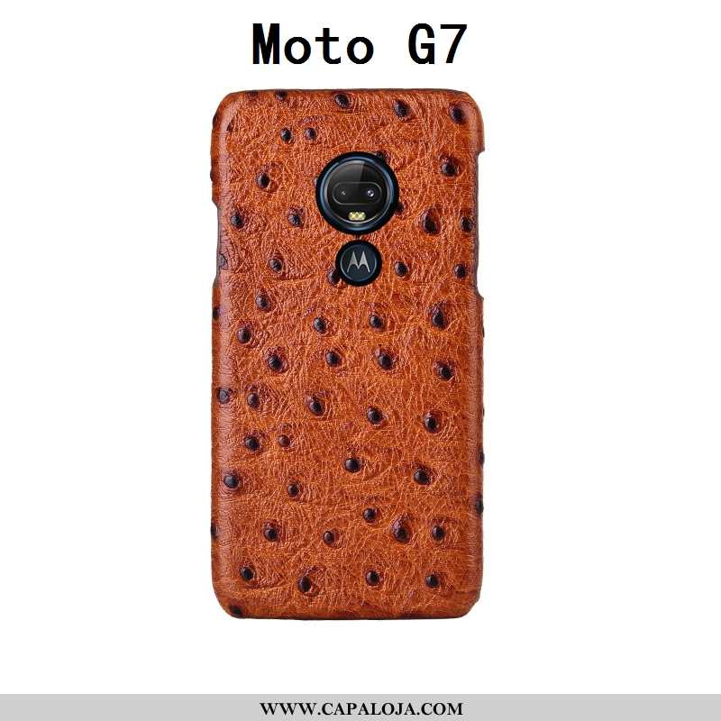 Capa Moto G7 Couro Genuíno Luxo Cases Vaca Preto, Capas Moto G7 Couro Comprar