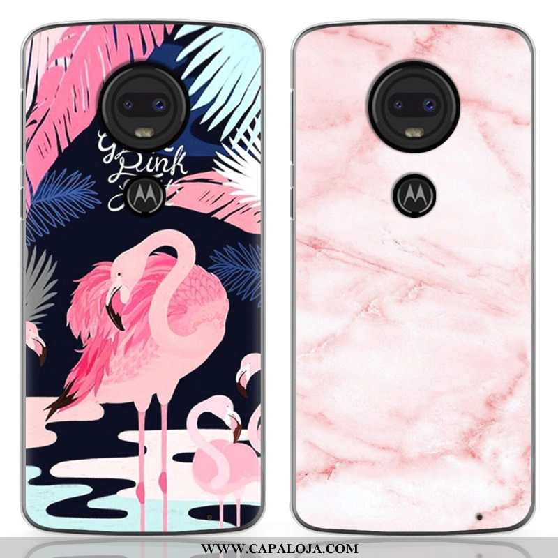 Capa Moto G7 Desenho Animado Nova Capas Personalizado Rosa, Moto G7 Soft Barato