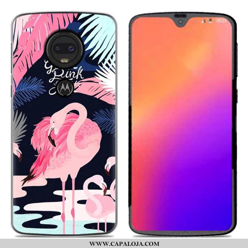 Capa Moto G7 Desenho Animado Nova Capas Personalizado Rosa, Moto G7 Soft Barato