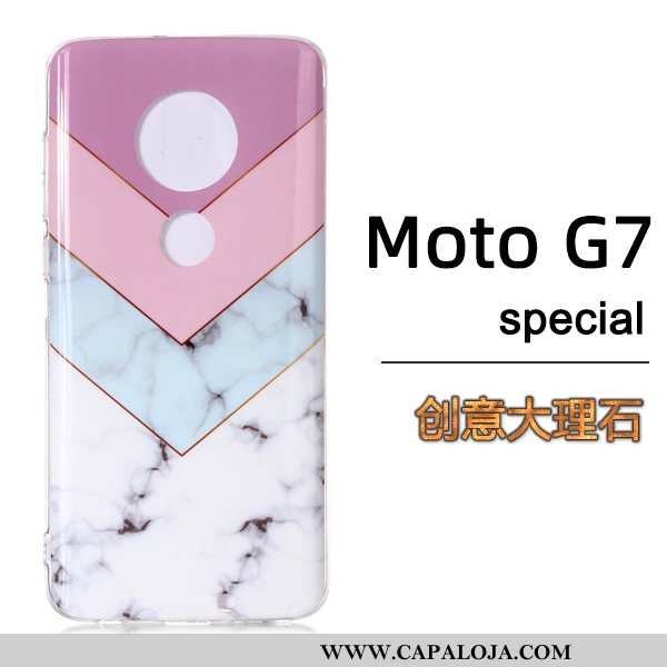 Capa Moto G7 Moda Marmore Telemóvel Preto, Capas Moto G7 Cases Promoção