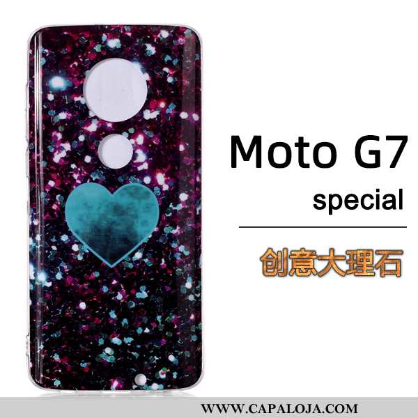 Capa Moto G7 Moda Marmore Telemóvel Preto, Capas Moto G7 Cases Promoção