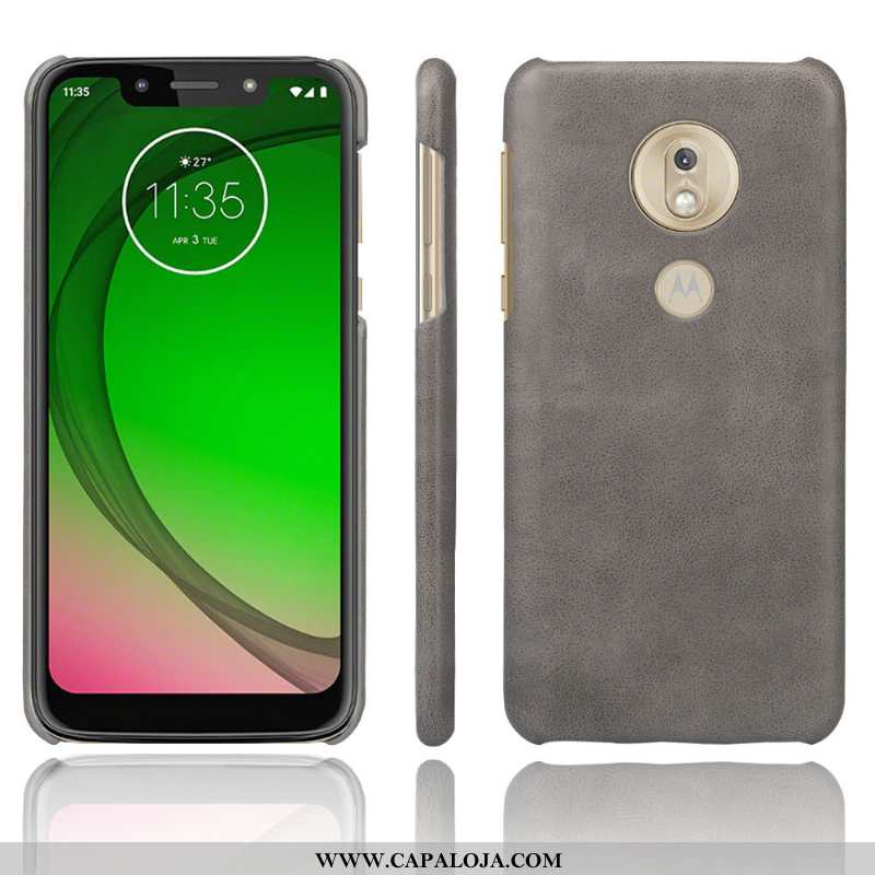 Capa Moto G7 Play Fosco Couro Laranja Resistente, Capas Moto G7 Play Vintage Baratas