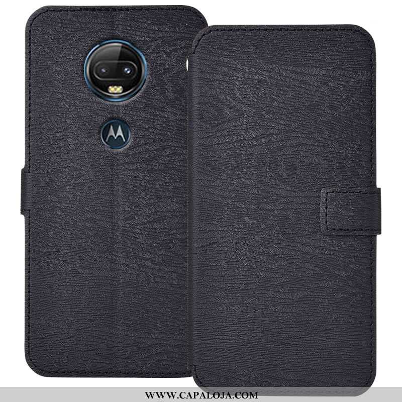 Capa Moto G7 Plus Couro Capas Completa Preto, Moto G7 Plus Protetoras Venda