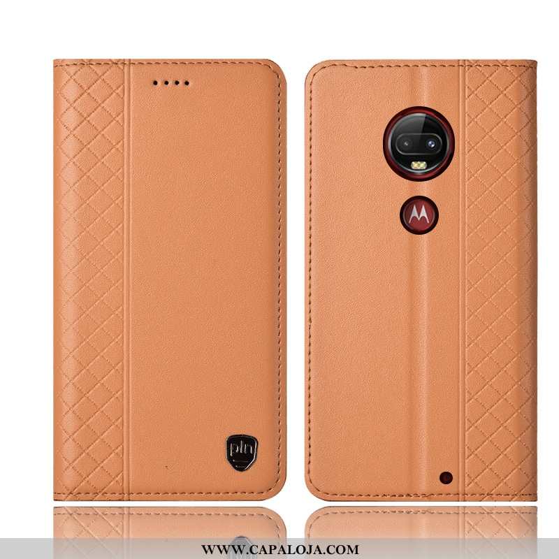 Capa Moto G7 Plus Couro Genuíno Completa Capas Antiqueda Vermelho, Moto G7 Plus Protetoras Online