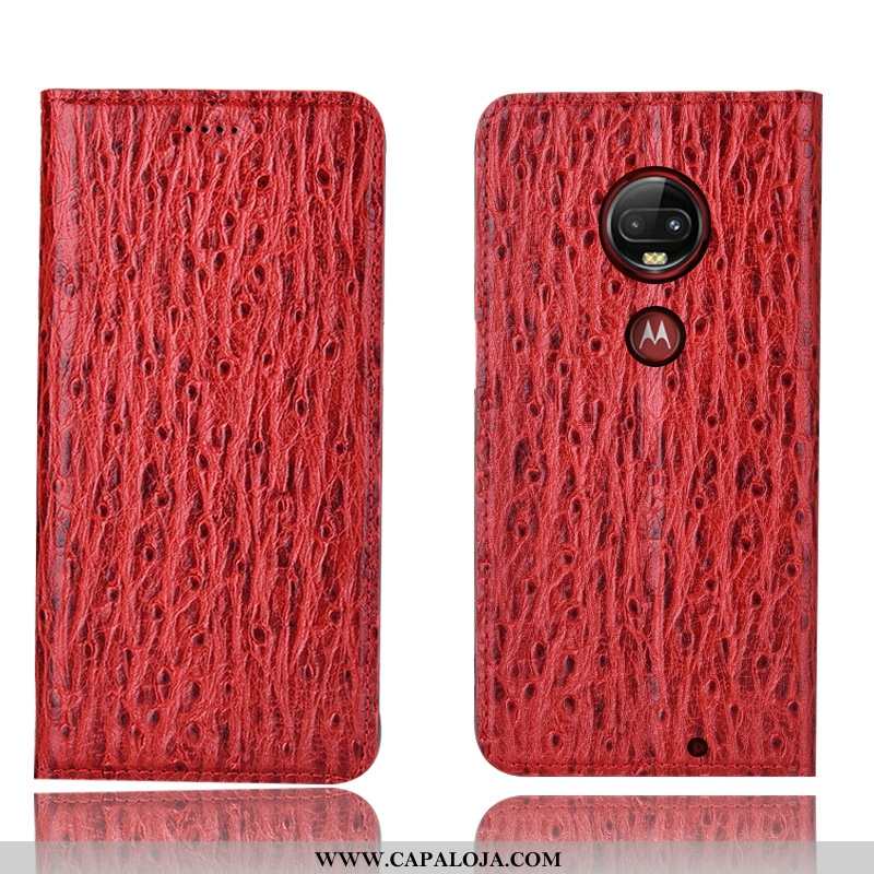 Capa Moto G7 Plus Protetoras Vermelha Capas Pássaro Vermelho, Moto G7 Plus Couro Legitimo Venda