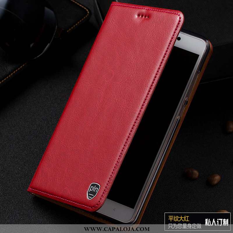 Capa Moto G7 Power Couro Legitimo Antiqueda Cases Tigrada Vermelho, Capas Moto G7 Power Protetoras P