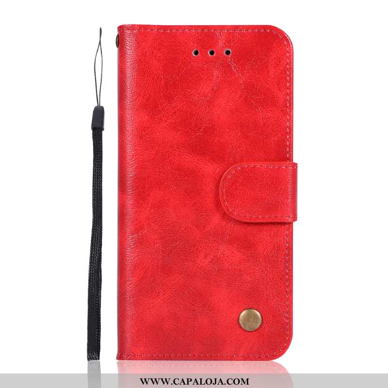 Capa Moto G7 Power Vintage Couro Vermelha Cobre Vermelho, Capas Moto G7 Power Carteira Venda