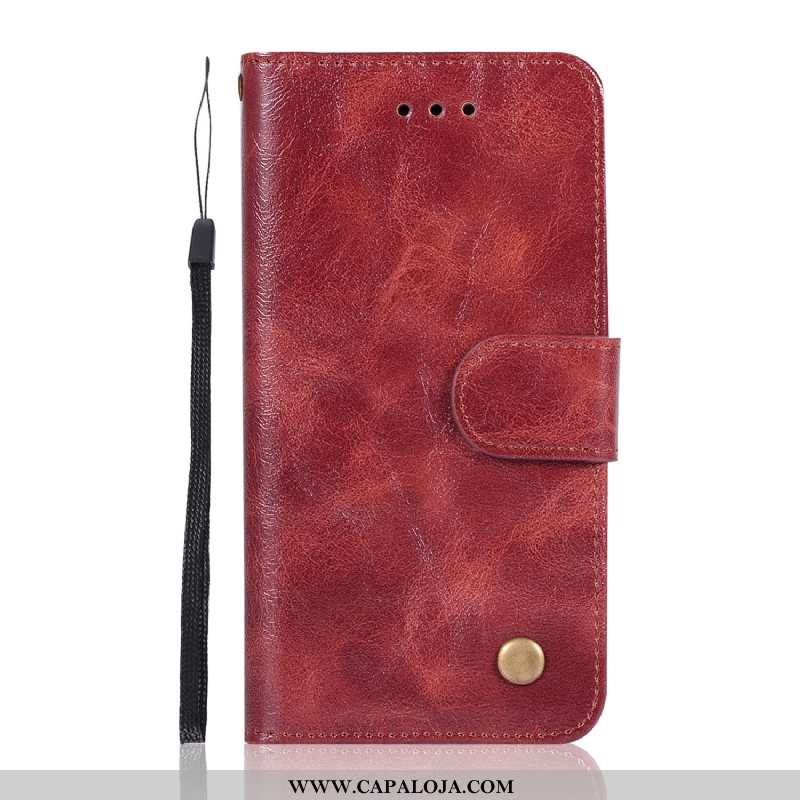 Capa Moto G7 Power Vintage Couro Vermelha Cobre Vermelho, Capas Moto G7 Power Carteira Venda