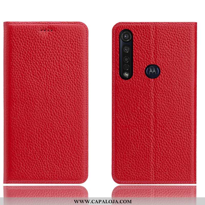 Capa Moto G8 Plus Couro Legitimo Antiqueda Cover Azul, Capas Moto G8 Plus Protetoras Baratas