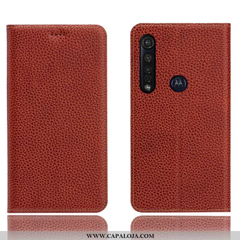 Capa Moto G8 Plus Couro Legitimo Antiqueda Cover Azul, Capas Moto G8 Plus Protetoras Baratas