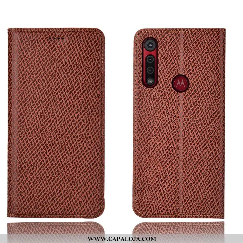 Capa Moto G8 Plus Couro Legitimo Capas Telemóvel Cases Azul Escuro, Moto G8 Plus Protetoras Venda