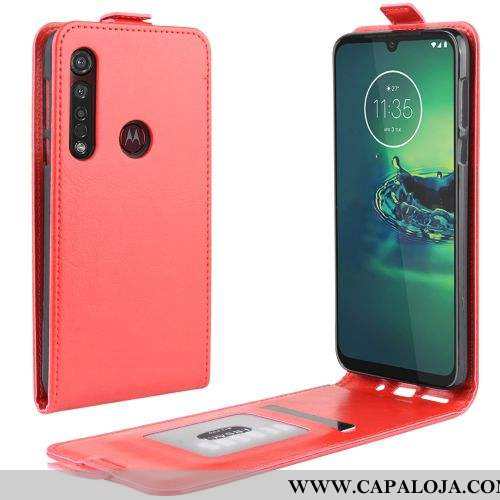 Capa Moto G8 Plus Protetoras Capas Telemóvel Cover Vermelho, Moto G8 Plus Couro Barato