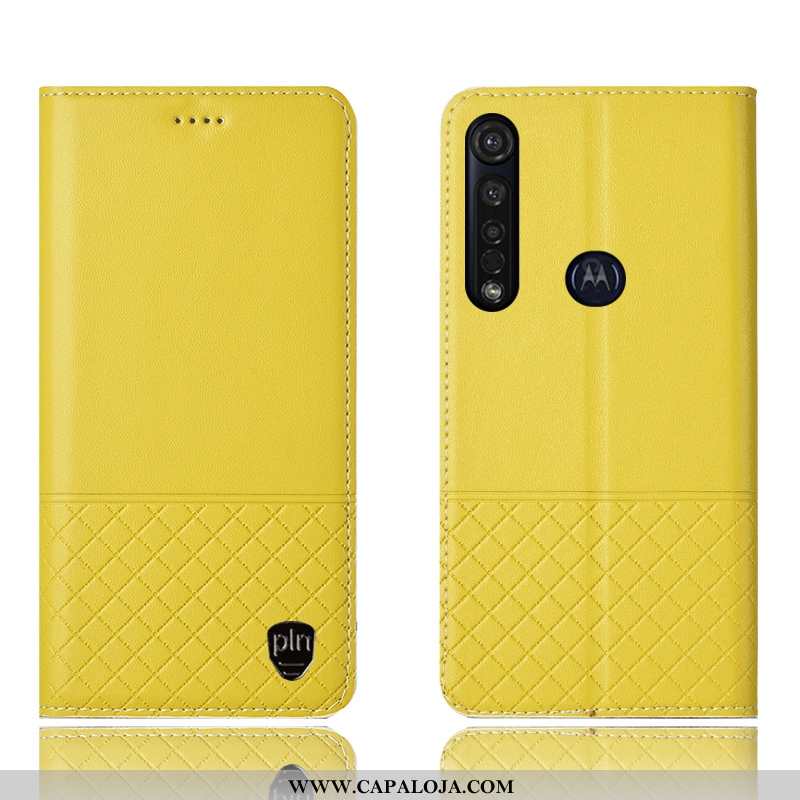 Capa Moto G8 Plus Protetoras Cover Amarela Completa Amarelo, Capas Moto G8 Plus Couro Genuíno Venda