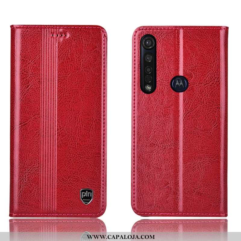 Capa Moto G8 Plus Protetoras Telemóvel Cover Capas Vermelho, Moto G8 Plus Couro Legitimo Online