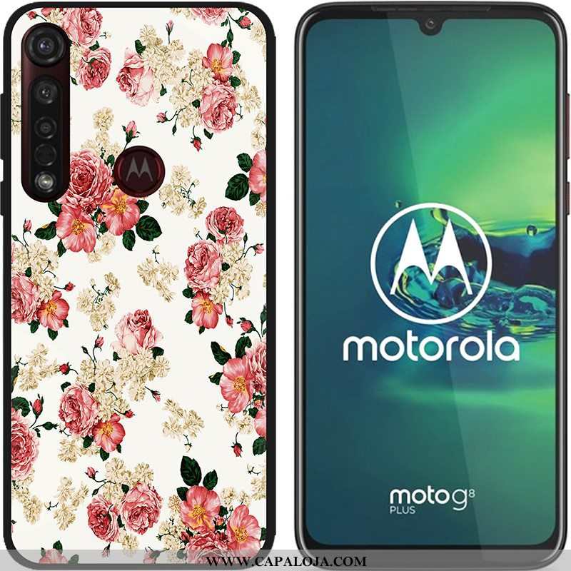 Capa Moto G8 Plus Soft Pu Pintado Telemóvel Azul, Capas Moto G8 Plus Fosco Barato