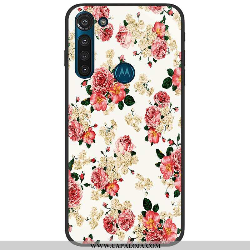 Capa Moto G8 Power Fosco Tecido Telemóvel Soft Rosa, Capas Moto G8 Power Tendencia Venda