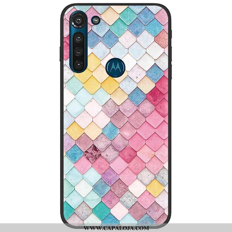 Capa Moto G8 Power Fosco Tecido Telemóvel Soft Rosa, Capas Moto G8 Power Tendencia Venda