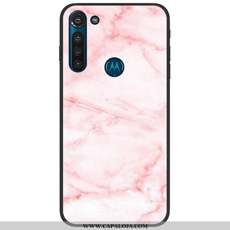 Capa Moto G8 Power Fosco Tecido Telemóvel Soft Rosa, Capas Moto G8 Power Tendencia Venda