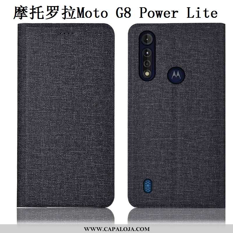 Capa Moto G8 Power Lite Couro Cases Rosa Antiqueda, Capas Moto G8 Power Lite Linho Venda