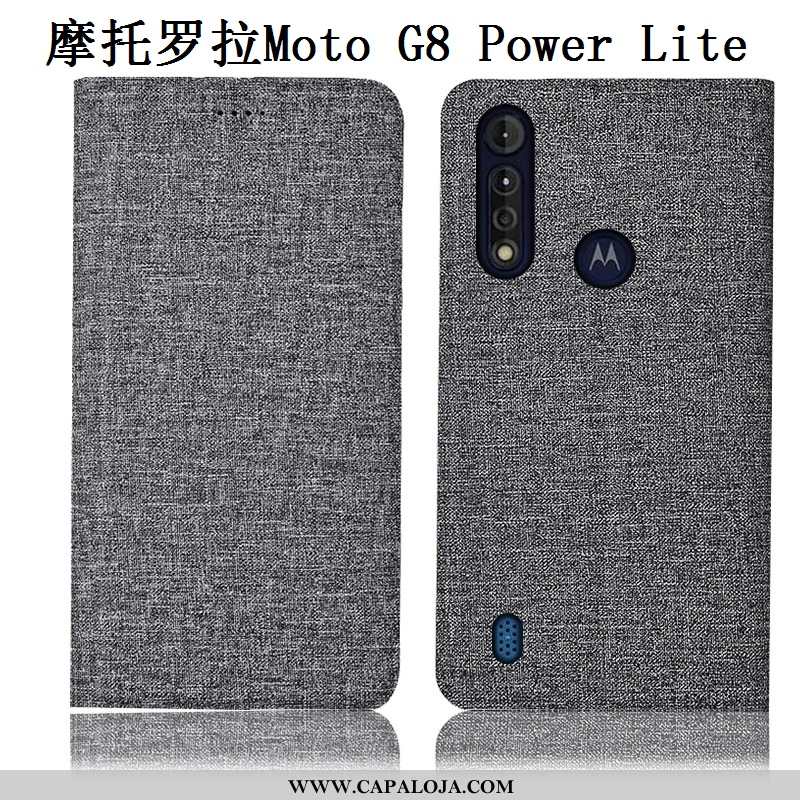 Capa Moto G8 Power Lite Couro Cases Rosa Antiqueda, Capas Moto G8 Power Lite Linho Venda