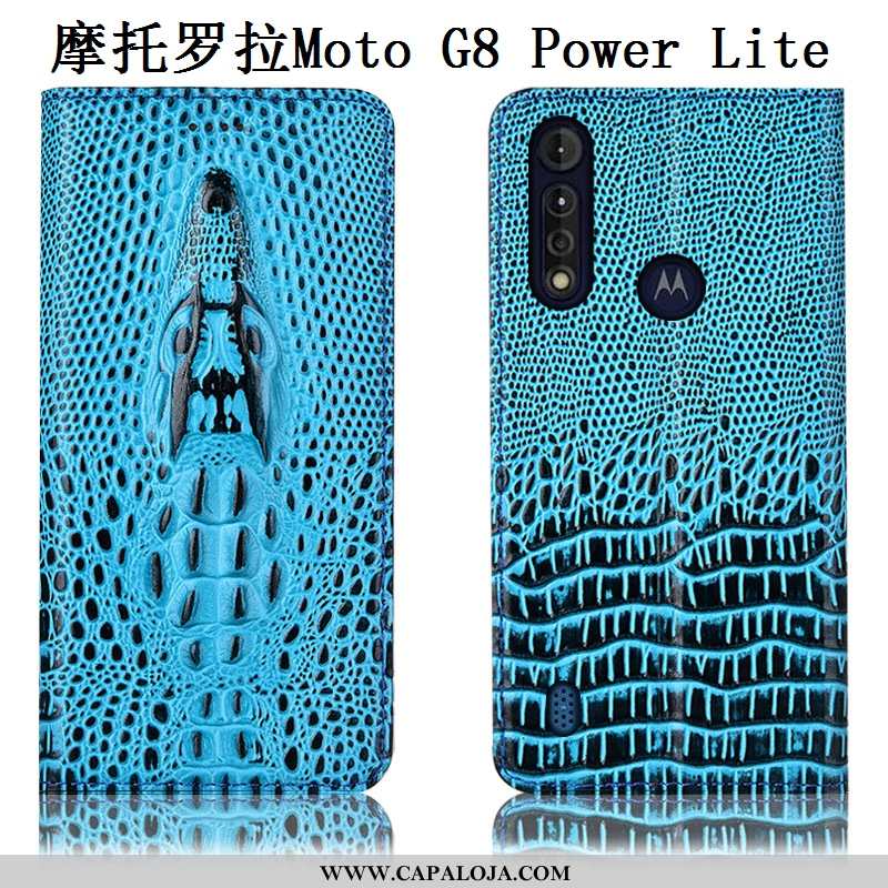 Capa Moto G8 Power Lite Couro Genuíno Telemóvel Capas Cases Amarelo, Moto G8 Power Lite Protetoras B