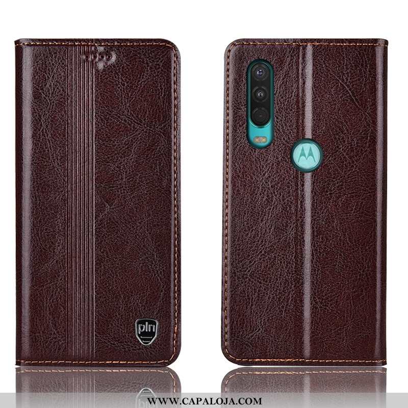 Capa Motorola One Action Couro Legitimo Capas Vermelha Telemóvel Vermelho, Motorola One Action Prote