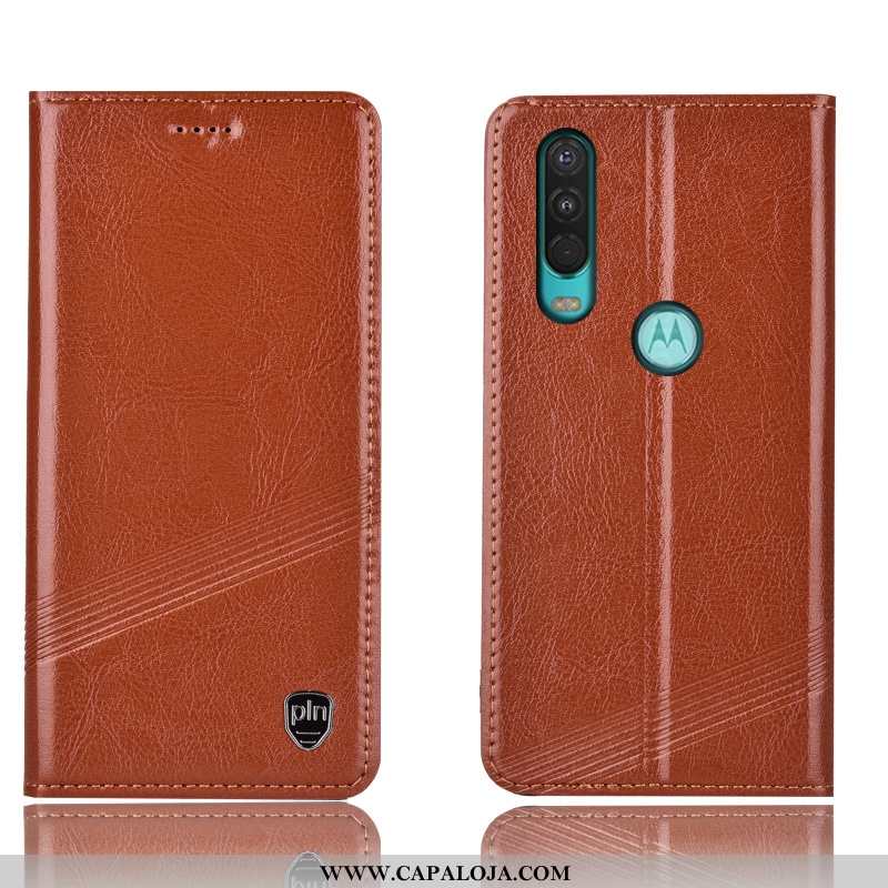 Capa Motorola One Action Couro Legitimo Cases Cover Completa Vermelho, Capas Motorola One Action Pro