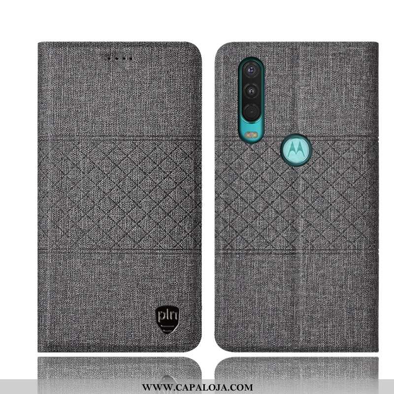 Capa Motorola One Action Linho Antiqueda Completa Cases Preto, Capas Motorola One Action Couro Compr