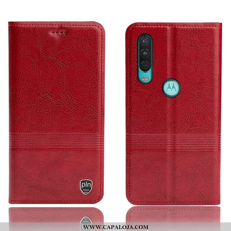 Capa Motorola One Action Protetoras Completa Cover Capas Preto, Motorola One Action Couro Legitimo B