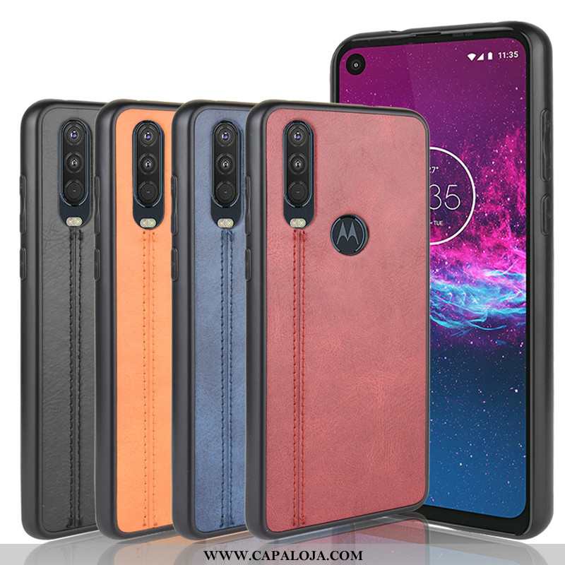 Capa Motorola One Action Protetoras Fio Telemóvel Vermelha Vermelho, Capas Motorola One Action Vaca 