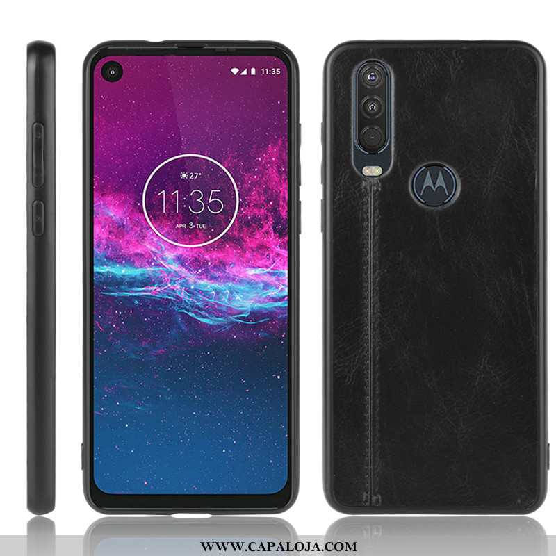 Capa Motorola One Action Protetoras Fio Telemóvel Vermelha Vermelho, Capas Motorola One Action Vaca 