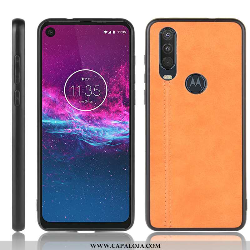 Capa Motorola One Action Protetoras Fio Telemóvel Vermelha Vermelho, Capas Motorola One Action Vaca 