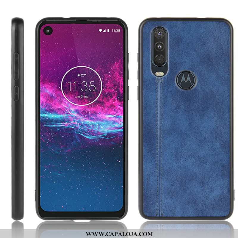 Capa Motorola One Action Protetoras Fio Telemóvel Vermelha Vermelho, Capas Motorola One Action Vaca 