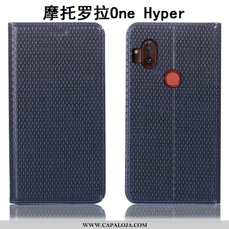 Capa Motorola One Hyper Couro Genuíno Capas Antiqueda Telemóvel Castanho, Motorola One Hyper Proteto