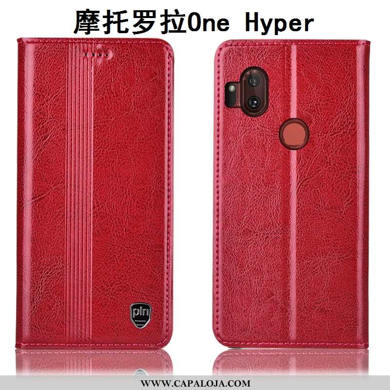 Capa Motorola One Hyper Couro Legitimo Cover Telemóvel Antiqueda Castanho, Capas Motorola One Hyper 