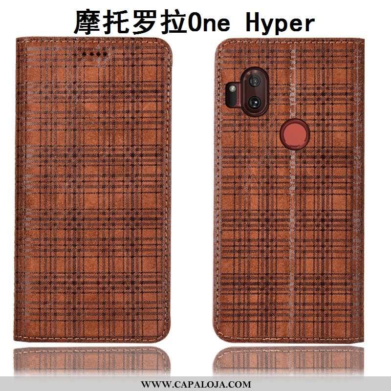 Capa Motorola One Hyper Couro Legitimo Suede Cases Marrom Castanho, Capas Motorola One Hyper Proteto