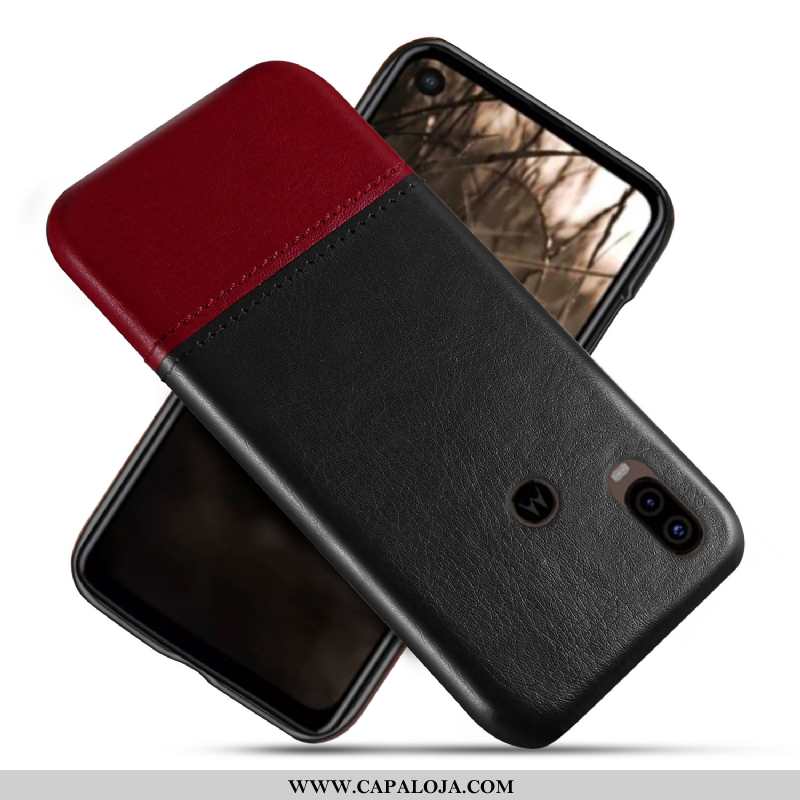 Capa Motorola One Vision Couro Telemóvel Capas Cases Castanho, Motorola One Vision Protetoras Online